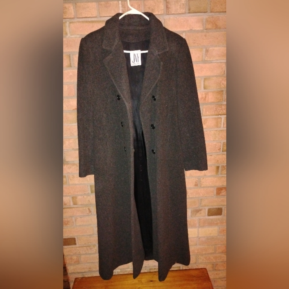 Elegant Women's Long Brown Pea Coat